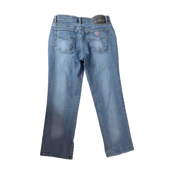 Vtg 90s/Y2K Guess U.S.A. High Rise Crop Ankle Slit Jeans sz 28 - Picture 3 of 15